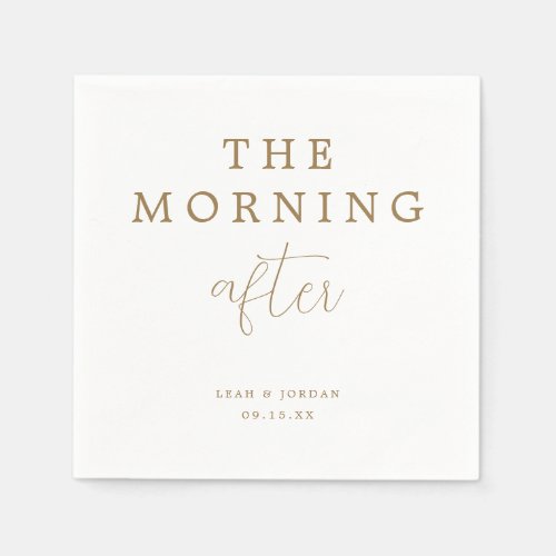 Gold Rustic Chic The Morning After Wedding Brunch Napkins