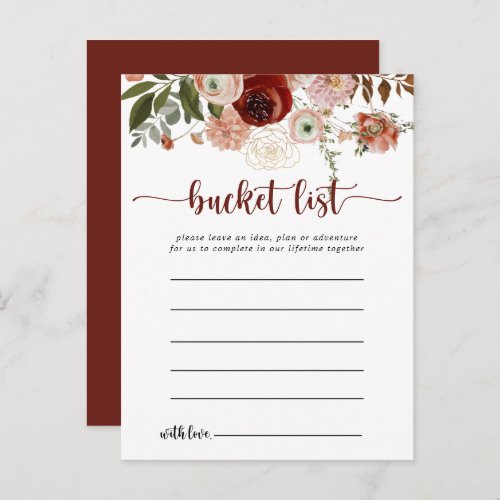 Gold Rustic Colorful Floral Bucket List Cards