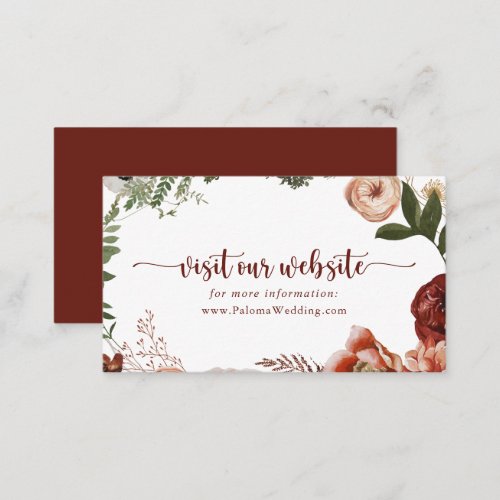 Gold Rustic Colorful Floral Wedding Website   Enclosure Card