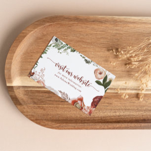 Gold Rustic Colorful Floral Wedding Website Enclosure Card