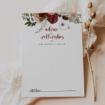 Gold Rustic Colorful Floral Wedding Well Wishes   Advice Card<br><div class="desc">This gold rustic colorful floral wedding well wishes advice card is perfect for a simple wedding. The design features hand-painted marsala, pink, blush, burgundy and gold flowers with green leaves arranged into beautiful wreaths. These cards are perfect for a wedding, bridal shower, baby shower, graduation party & more. Personalize the...</div>
