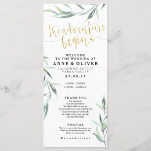 Gold Rustic Eucalyptus Wedding Program