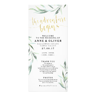 Gold Rustic Eucalyptus Wedding Program