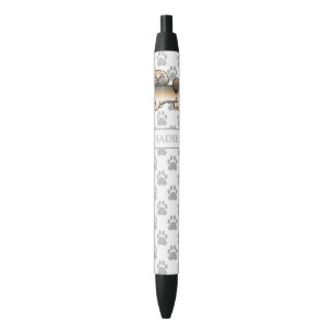 Gold Sable Lhasa Apso Cartoon Dog & Name Pen