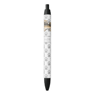 Gold Sable Lhasa Apso Cartoon Dog &amp; Name Pen