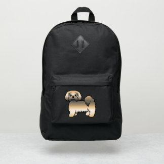 Gold Sable Lhasa Apso Cute Cartoon Dog Port Authority® Backpack