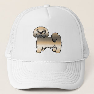 Gold Sable Lhasa Apso Cute Cartoon Dog Trucker Hat