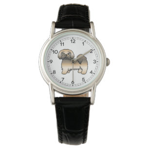 Gold Sable Lhasa Apso Cute Cartoon Dog Watch