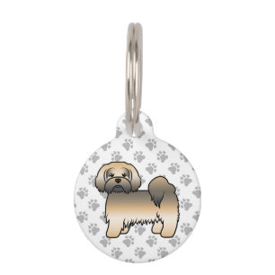 Gold Sable Lhasa Apso Cute Dog & Pet's Info Pet ID Tag