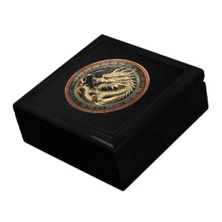 Gold Sacred Eastern Dragon Medallion Gift Box