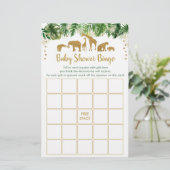 Gold Safari Animal Baby Shower Bingo Game (Standing Front)