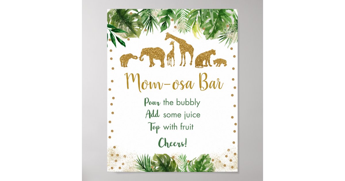 Mimosa Bar Sign - Gold Confetti Printable - Pretty Collected