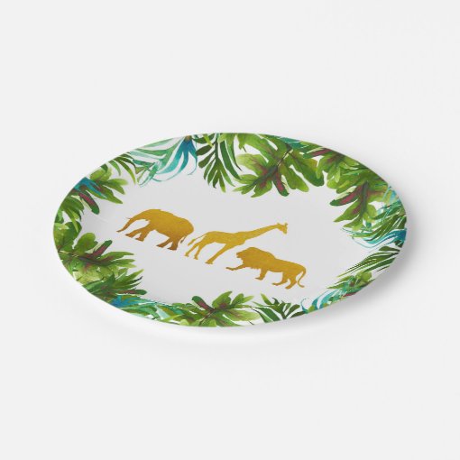Gold Safari Animal Party Plate Zazzle