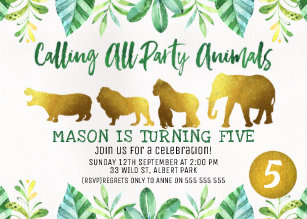 animal birthday invitations zazzle