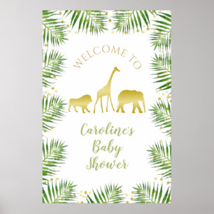 Gold Safari Baby Shower Decor Large Welcome Sign