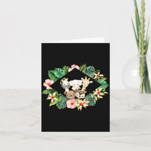 Gold Safari Friends Watercolor Floral Greenery Bab Card