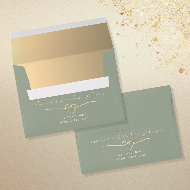 Gold Sage Green Wedding Envelope (Creator Uploaded)