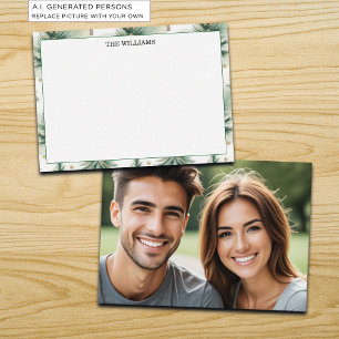 Gold Sage Pine Trees Photo Note Card