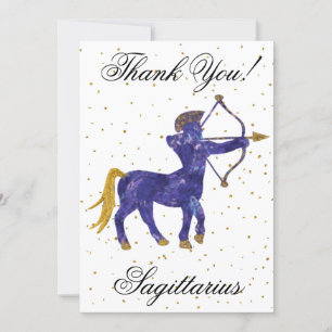 Gold Sagittarius 1st Birthday Big Photo Thank You