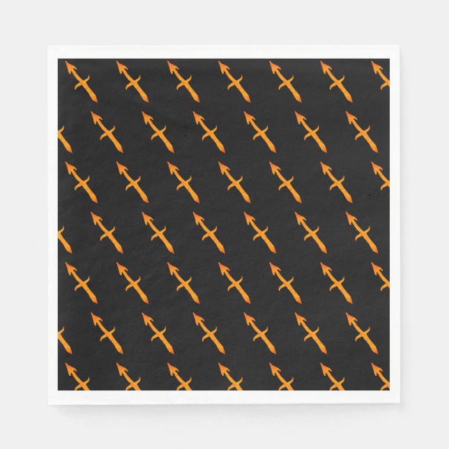 Gold Sagittarius Zodiac Astrology Sign Custom Napkins (Front)