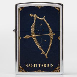 Gold Sagittarius Zodiac Symbol Zippo Lighter