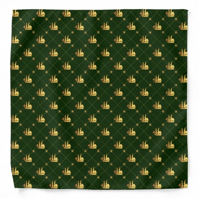 Gold Sail Ship Bandana (Front)