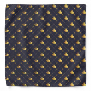 Gold Sail Ship Bandana