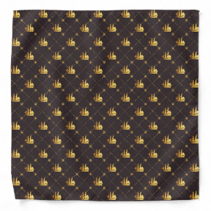 Gold Sail Ship Bandana