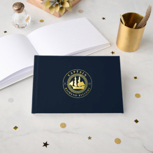 Gold Sail Ship Foil Guest Book