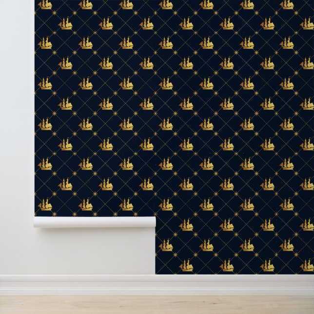 Gold Sail Ship Wallpaper (Application)