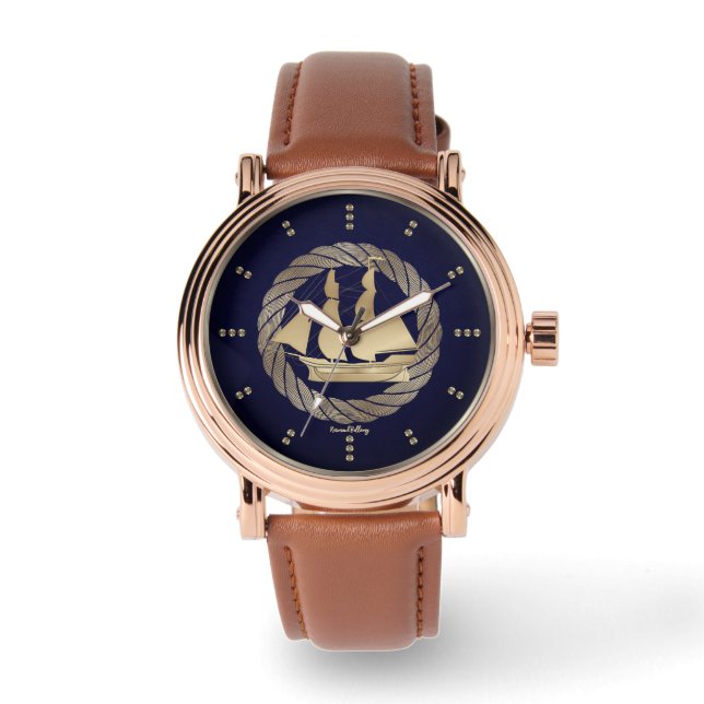 Gold Sailing Ship Watch (Front)