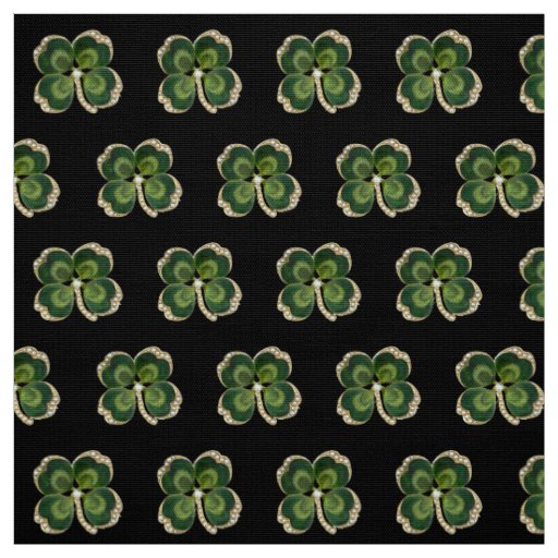 Gold Saint Patrick Shamrock Jewel with Pearls Fabric
