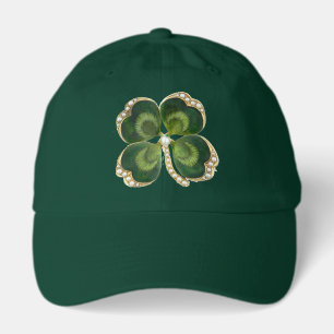 Gold Saint Patrick Shamrock Jewel with Pearls Hat