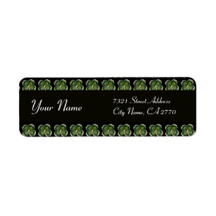 Gold Saint Patrick Shamrock Jewel with Pearls Label