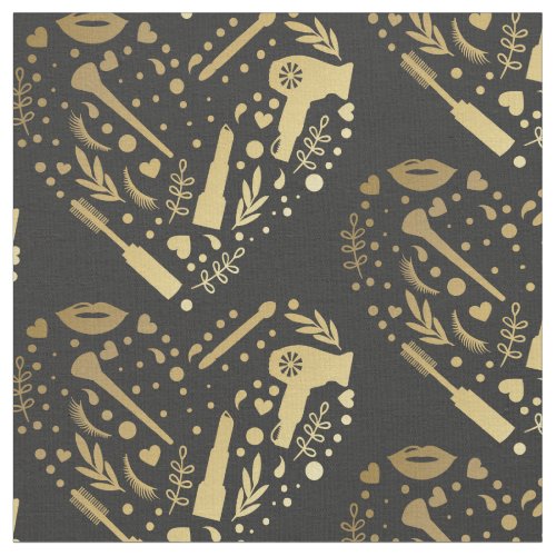 Gold Salon Heart Logo Hair Stylist Fabric