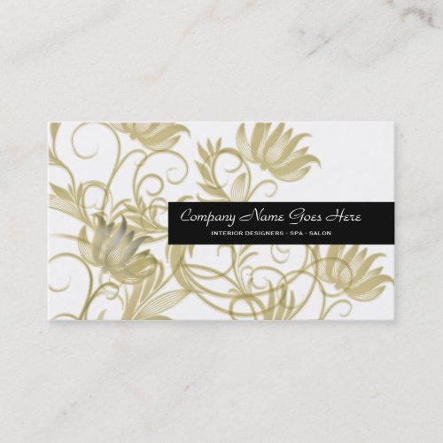 Gold salon spa black business card templates