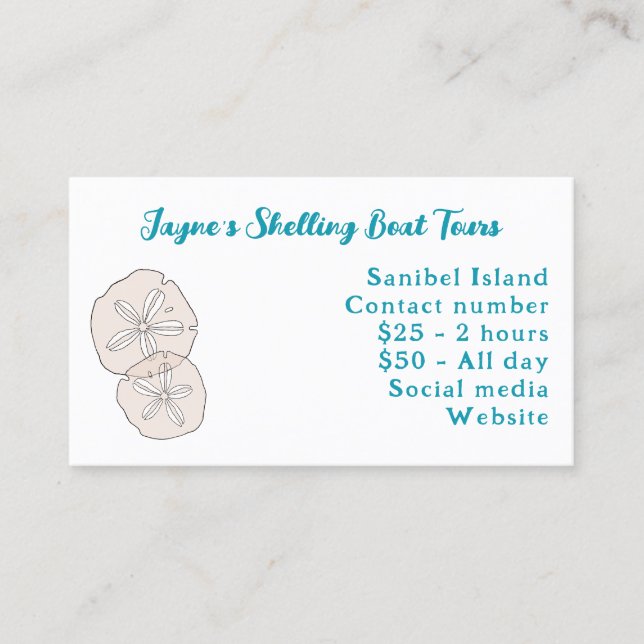 Gold Sand Dollar Business Card (Front)