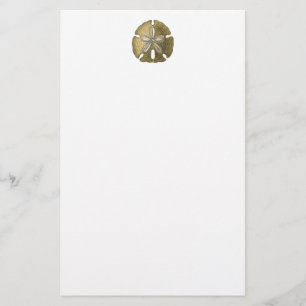 Gold Sand Dollar Stationery