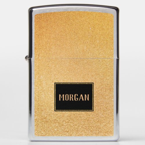 Gold Sandy Glitter Zippo Lighter