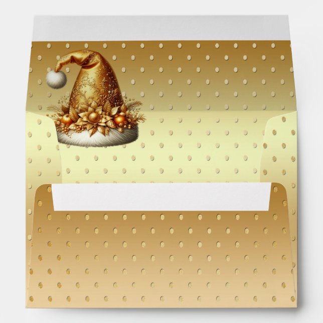 Gold Santa Hat Christmas Envelope (Back (Bottom))