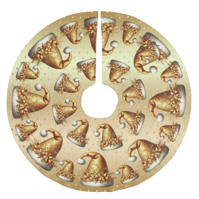 Gold Santa Hat Tree Skirt (Front)
