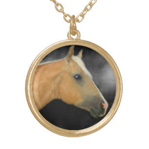 Gold Satin Charm Necklace