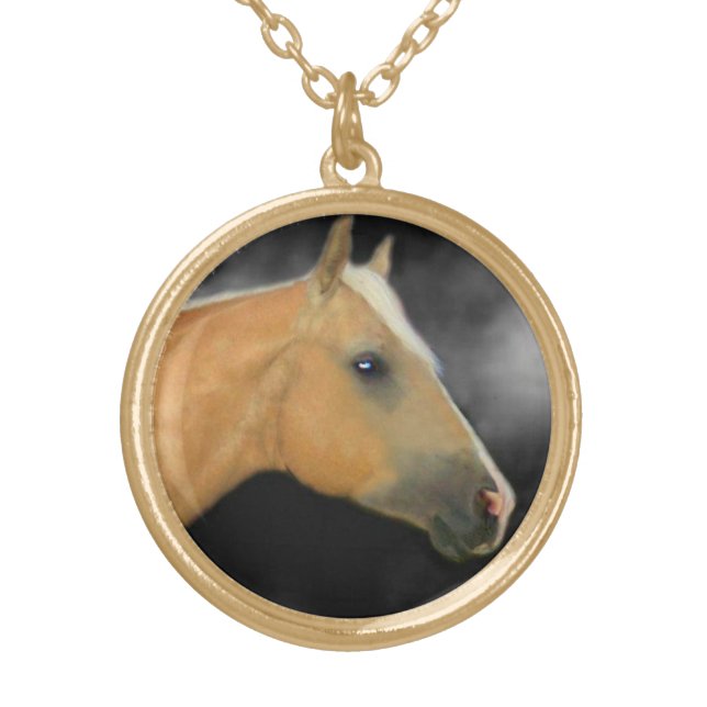 Gold Satin Charm Necklace (Front)