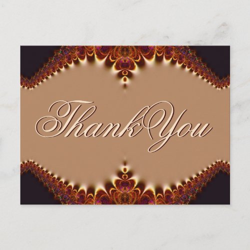 Gold Satin Chocolate Lace Thank You Postcard