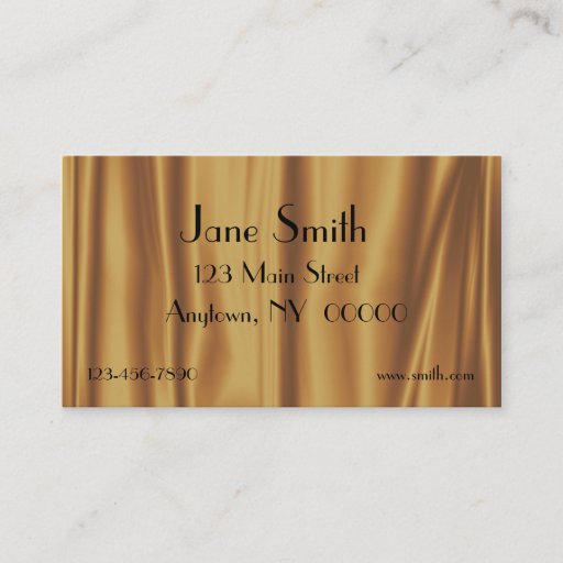 Customizable Gold Satin Folds Business Card