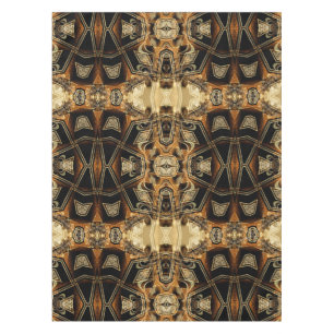 Gold Satin Lace Geometric Pattern Tablecloth