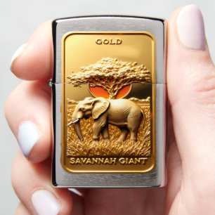 Gold Savannah Giant Acacia Sunset Zippo Lighter