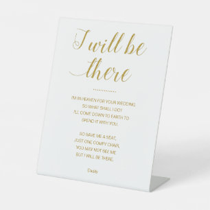 Gold Save Me A Seat With Name Memorial Wedding  Pedestal Sign