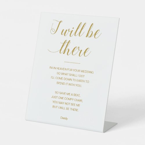 Gold Save Me A Seat With Name Memorial Wedding  Pedestal Sign