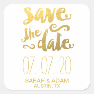 Gold Save Our Date | Save the Date Sticker